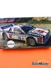 Hasegawa: Car scale model kit 1/24 scale - Lancia 037 Rally Grifone SRL Team sponsored by W&uuml;rth #16 - Gianfranco Cunico (IT) + Ergy Bartolich (IT) - Smeralda Coast Rally 1983 - plastic parts, rubber parts, water slide decals and assembly instructions image