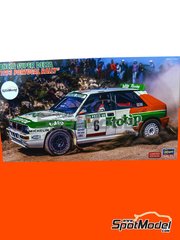 Hasegawa: Car scale model kit 1/24 scale - Lancia Super Delta HF Integrale Jolly Club  Team sponsored by Totip #6 - Andrea Aghini (IT) + Sauro Farnocchia (IT) - Portugal Rally - Vinho do Porto 1993 - photo-etched parts, plastic parts, rubber parts, water slide decals, other materials and assembly instructions