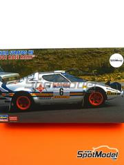 Hasegawa: Maqueta de coche escala 1/24 - Lancia Stratos HF patrocinado por Rothmans N 6 - Jorge de Bagration (ES) + Vctor Sabater (ES) - Rally Sol-Race 1981 - piezas de plstico, piezas de goma, calcas de agua, otros materiales, manual de instrucciones, instrucciones de pintado y NO incluye calcas de sponsors de tabaco