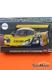 Hasegawa: Car scale model kit 1/24 scale - Porsche 962C sponsored by FromA #27 - Hideki Okada (JP) + Mike Thackwell (NZ) - All Japan Sport Prototype Championship (JSPC), Suzuka 500km 1987 - plastic parts, rubber parts, water slide decals, assembly instructions and painting instructions image