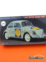 Hasegawa: Car scale model kit 1/24 scale - Volkswagen Beetle Type 1 #21, 23, 28 - Yoshikazu Suzuki (JP), Tatsuo Takeuchi (JP), Masashi Ichise (JP) - Nippon Grand Prix 1963 - plastic parts, rubber parts, water slide decals, assembly instructions and painting instructions