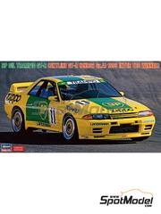 Hasegawa: Car scale model kit 1/24 scale - Nissan Skyline GT-R BNR32 Group A Object T Team sponsored by BP, Zippo, Trampio #11 - Hisashi Yokoshima (JP) + Tom Kristensen (DK) - Japan Touring Car Championship (JTCC) 1993 - paint masks, plastic parts, rubber parts, water slide decals and assembly instructions