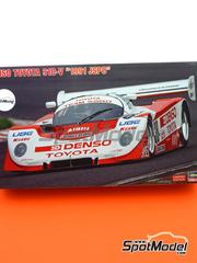 Hasegawa: Car scale model kit 1/24 scale - Toyota 91C-V Toyota SARD Team sponsored by Denso #38 - Roland Ratzenberger (AT) + Pierre-Henri Raphanel (FR) + Naoki Nagasaka (JP) - All Japan Sport Prototype Championship (JSPC) 1991 - paint masks, plastic parts, rubber parts, water slide decals, assembly instructions and placement instructions image