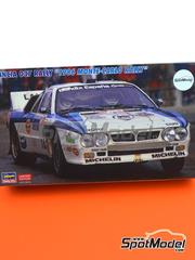 Hasegawa: Car scale model kit 1/24 scale - Lancia 037 Rally sponsored by RACC Bendix Espaa #12 - Salvador Servi (ES) + Jordi Sabater (ES) - Monte Carlo Rally - Rallye Automobile de Monte-Carlo 1986 - plastic parts, rubber parts, water slide decals, assembly instructions and painting instructions