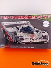 Hasegawa: Maqueta de coche escala 1/24 - Porsche 962C Equipo Kremer Racing patrocinado por Kenwood N 10 - Franz Konrad (AT) + George Fouch (ZA) - 1000 Km de Fuji 1987 - piezas de plstico, piezas de goma, calcas de agua, manual de instrucciones e instrucciones de pintado