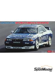 Hasegawa: Car scale model kit 1/24 scale - Nissan Skyline GT-R BNR32 Group A sponsored by Napolex #12 - Paolo Barilla (IT) + Stefan Johansson (SE) - JTC InterTEC championship Fuji Speedway 1991 - paint masks, plastic parts, rubber parts, water slide decals and assembly instructions
