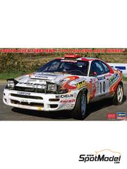 Hasegawa: Car scale model kit 1/24 scale - Toyota Celica Turbo 4WD Grifone Team sponsored by CW Oil #10 - Enrico Bertone (IT) + Massimo Chiapponi (IT) - Catalunya Costa Brava Rally - Rally of Spain 1994 - photo-etched parts, plastic parts, rubber parts, water slide decals, other materials, assembly instructions and painting instructions image