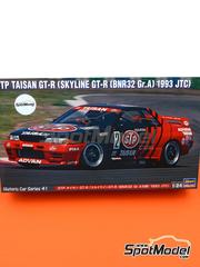 Hasegawa: Car scale model kit 1/24 scale - Nissan Skyline GT-R BNR32 Group A sponsored by STP Taisan #2 - Kunimitsu Takahashi (JP), Keiichi Tsuchiya (JP) - Japan Touring Car Championship (JTCC) 1993 - paint masks, plastic parts, rubber parts, water slide decals and assembly instructions