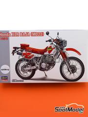 Hasegawa: Motorbike scale model kit 1/12 scale - Honda XLR Baja (MD22) 1991 - metal parts, plastic parts, rubber parts, water slide decals, other materials, assembly instructions and painting instructions