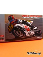 Hasegawa: Maqueta de moto escala 1/12 - Yamaha YZR500 0W98 Equipo Roberts patrocinado por Lucky Strike N 16, 17 - Kevin Magee (AU), Wayne Rainey (US) - Campeonato del Mundo de Motociclismo 1988 - piezas de plstico, piezas de goma, calcas de agua, manual de instrucciones, instrucciones de pintado y NO incluye calcas de sponsors de tabaco