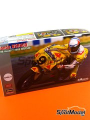 Hasegawa: Motorbike scale model kit 1/12 scale - Honda NSR500 sponsored by HB International #9 - Pierfrancesco Chili (IT) - Motorcycle World Championship 1989 - plastic model kit image