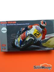 Hasegawa: Motorbike scale model kit 1/12 scale - Honda NSR500 HRC Team #2 - Shunji Yatsushiro (JP) - All Japan Road Race Championship 500cc 1990 - metal parts, plastic parts, rubber parts, water slide decals, other materials, assembly instructions and painting instructions