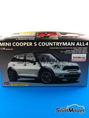 Hasegawa: Car scale model kit 1/24 scale - Mini Cooper S Countryman - plastic parts, rubber parts, water slide decals, assembly instructions and painting instructions image
