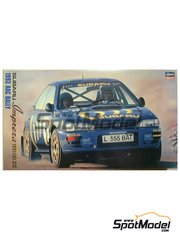 Hasegawa: Car scale model kit 1/24 scale - Subaru Impreza WRX 555 Subaru World Rally Team #2, 5 - Colin McRae (GB) + Derek Ringer (GB), Ari Vatanen (FI) + Bruno Berglund (SE) - Great Britain RAC Rally 1993 - plastic parts, water slide decals and assembly instructions