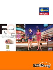 Hasegawa: Figures set 1/24 scale - 80's Bubbly Girls - plastic parts, water slide decals, assembly instructions and painting instructions - 2 units image