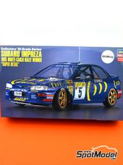 Hasegawa: Car scale model kit 1/24 scale - Subaru Impreza WRX 555 Subaru World Rally Team sponsored by Repsol #5 - Carlos Sainz (ES) + Luis Moya (ES) - Monte Carlo Rally - Rallye Automobile de Monte-Carlo 1995 - paint masks, photo-etched parts, plastic parts, resin parts, rubber parts, water slide decals, white metal parts, other materials, assembly instructions and painting instructions image