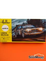 Heller: Car scale model kit 1/43 scale - Lancia Delta S4 Grifone Team sponsored by Esso Super Oil #1 - Fabrizio Tabaton (IT) + Luciano Tedeschini (IT) - Rallye des Garrigues 1986 - plastic parts, water slide decals, assembly instructions and painting instructions image
