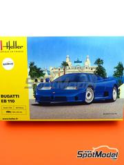 Heller: Maqueta de coche escala 1/24 - Bugatti EB110 - piezas de pl�stico, piezas de goma, calcas de agua, manual de instrucciones e instrucciones de pintado