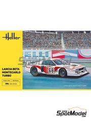 Heller: Maqueta de coche escala 1/24 - Lancia Beta Montecarlo Turbo Equipo Jolly Club patrocinado por Lubrifilm, CS Computer Systems N 68 - Martino Finotto (IT) + Giorgio Schn (IT) + Giorgio Pianta (IT) - 24 Horas de Le Mans 1981 - piezas de plstico, piezas de goma, calcas de agua, manual de instrucciones e instrucciones de pintado
