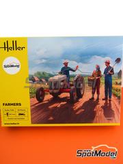Heller: Set de figuras escala 1/24 - Agricultores - piezas de plstico y manual de instrucciones