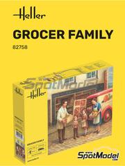 Heller: Figures set 1/24 scale - Grocer Family - plastic parts, other materials and assembly instructions image