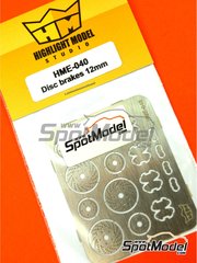 Highlight Model Studio: Brakes 1/24 scale - Brake discs 12mm - photo-etched parts
