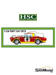 Histric Sports Cars: Car scale model kit 1/24 scale - Fiat 124 Abarth sponsored by Olio #4 - Markku Al�n (FI) + Ilkka Kivim�ki (FI) - Portugal Rally - Vinho do Porto 1975 - Multimaterial kit