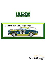 Histric Sports Cars: Car scale model kit 1/24 scale - Fiat 124 Abarth sponsored by Olio #7 - Markku Al�n (FI) + Ilkka Kivim�ki (FI) - Monte Carlo Rally - Rallye Automobile de Monte-Carlo 1976 - Multimaterial kit