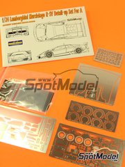 Hobby Design: Photo-etched parts 1/24 scale - Lamborghini Murcielago LP670 R-SV - photo-etched parts, resins and metal parts - for Aoshima references 007082, AOSH-007082 and 00708 image