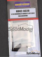 Hobby Design: Photo-etched parts 1/24 scale - Chevrolet Cruze 1.6T - photo-etched parts, seatbelt fabric and assembly instructions - for Beemax Model Kits references B24003 and Aoshima 082997 image