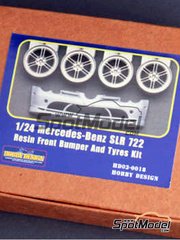 Hobby Design: Detail 1/24 scale - Mercedes-Benz SLR 722 : Resin Front Bumper and Tyres