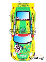 Hobby Design: Marking / livery 1/24 scale - Porsche 911 GT3 RSR Manthey Racing Team sponsored by Biedermann Motech #114 - Romain Dumas (FR) + Marc Lieb (DE) + Timo Bernhard (DE) + Christian Hohenadel (DE) + Arno Klasen (DE) + Marcel Tiemann (DE) - VLN Nrburgring Endurance Series 2010 - water slide decals and assembly instructions - for Fujimi references FJ123905 and RS-85