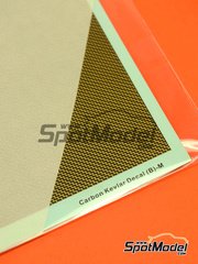 Hobby Design: Kevlar fiber decal 1/20 scale - Carbon kevlar staircase pattern with golden background - medium size - type B image