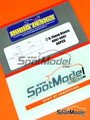 Hobby Design: Rivets - Rivet head quared with central hole 0.75mm - 40 units