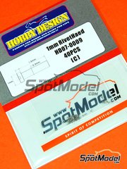 Hobby Design: Detail - Rivet head queared with central hole 1.00m - 40 units