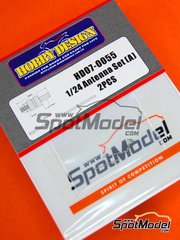 Hobby Design: Antenna 1/24 scale - Antenna Set  - metal parts and turned metal parts - 2 units