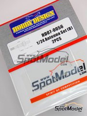 Hobby Design: Antenna 1/24 scale - Antenna Set - metal parts and turned metal parts - 2 units