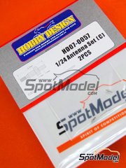 Hobby Design: Antenna 1/24 scale - Antenna Set - metal parts and turned metal parts - 2 units
