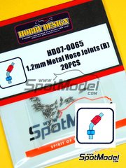 Hobby Design: Hose joints - 1.2mm metal hose joints - CNC metal parts - 20 units
