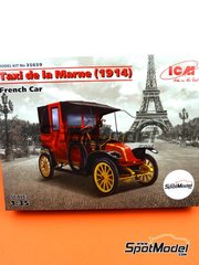 ICM: Car scale model kit 1/35 scale - Renault Type AG Taxi de la Marne 1914 - plastic parts, water slide decals, assembly instructions and painting instructions