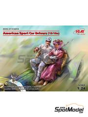 ICM: Figures set 1/24 scale - American Sport Car Drivers (1910s) - plastic parts, assembly instructions and painting instructions - 2 units