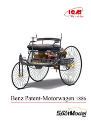 ICM: Car scale model kit 1/24 scale - Benz Patent-Motorwagen 1886 - photo-etched parts, plastic parts, assembly instructions and painting instructions