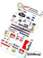 Interdecal: Decals 1/12 scale - Pilots Overalls deco: Irvine, Schumacher. Rothmans, Marlboro, Ferrari 