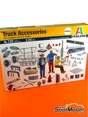 Italeri: Scale model kit 1/24 scale - Truck accesories and figures - plastic parts, water slide decals and assembly instructions image