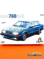 Italeri: Model car kit 1/24 scale - Volvo 760 GLE - plastic parts, rubber parts, water slide decals and assembly instructions