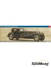 Italeri: Car scale model kit 1/24 scale - Bugatti Coupe Napoleon - plastic parts, rubber parts, water slide decals, assembly instructions and painting instructions image
