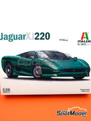 Italeri: Car scale model kit 1/24 scale - Jaguar XJ220 - plastic parts, rubber parts, water slide decals, assembly instructions and painting instructions image