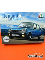 Italeri: Car scale model kit 1/24 scale - Renault R5 Alpine - plastic parts, rubber parts, water slide decals, assembly instructions and painting instructions image