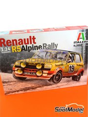 Italeri: Maqueta de coche escala 1/24 - Renault 5 Alpine Rally patrocinado por Calberson N 12, 19 - Jean Ragnotti (FR) + Jean-Marc Andri (FR), Guy Frquelin (FR) + Jacques Delaval (FR) - Rally de Monte Carlo - Rallye Automobile de Monte-Carlo 1978 - piezas de plstico, piezas de goma, calcas de agua y manual de instrucciones