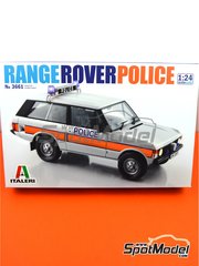 Italeri: Car scale model kit 1/24 scale - Range Rover Police 1979 and 1980 - plastic parts, rubber parts, water slide decals, assembly instructions and painting instructions image
